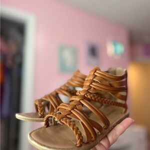 Sonoma Girls' Brown Braided Multi-Strap Sandals